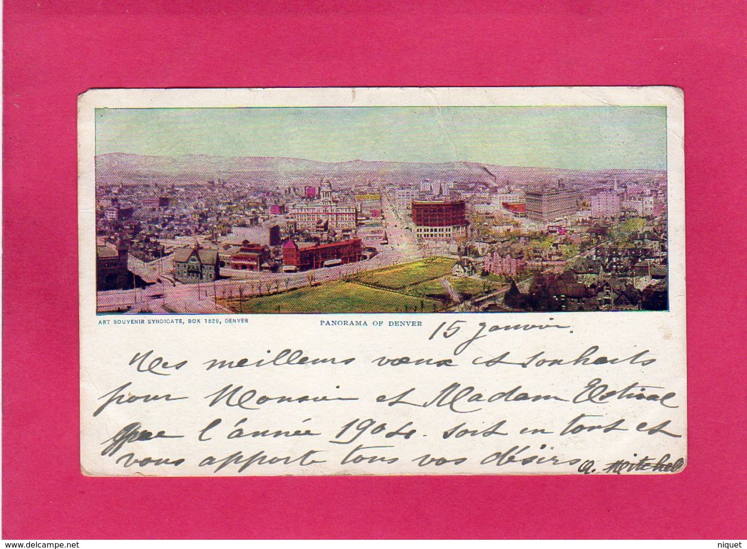 ETATS-UNIS, COLORADO, Panorama Of DENVER, Colorisée, 1904, Pliures - Denver