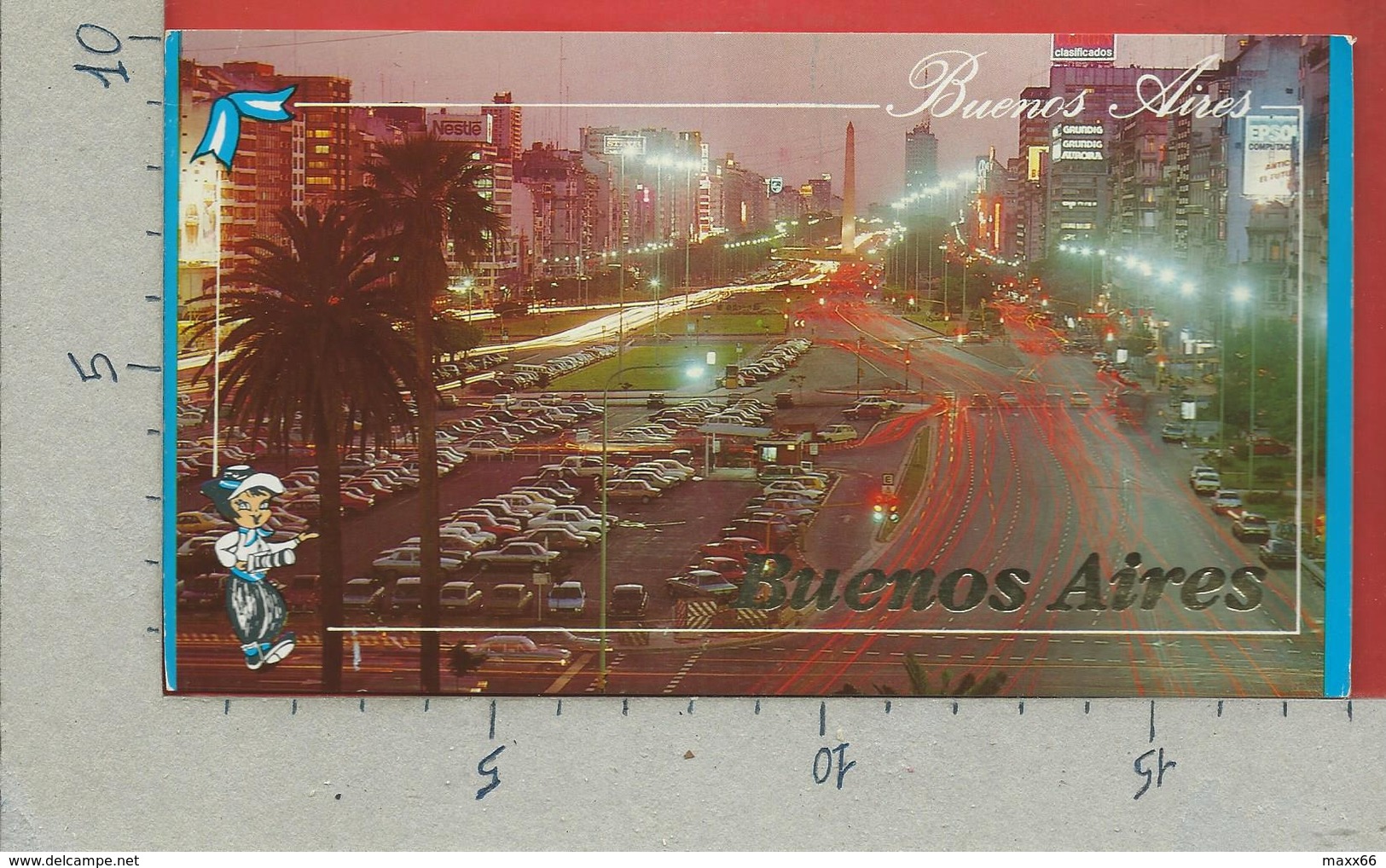 CARTOLINA NV ARGENTINA - BUENOS AIRES - Vista Nocturna Av. 9 Julio - Obelisco - 10 X 18 - Argentina