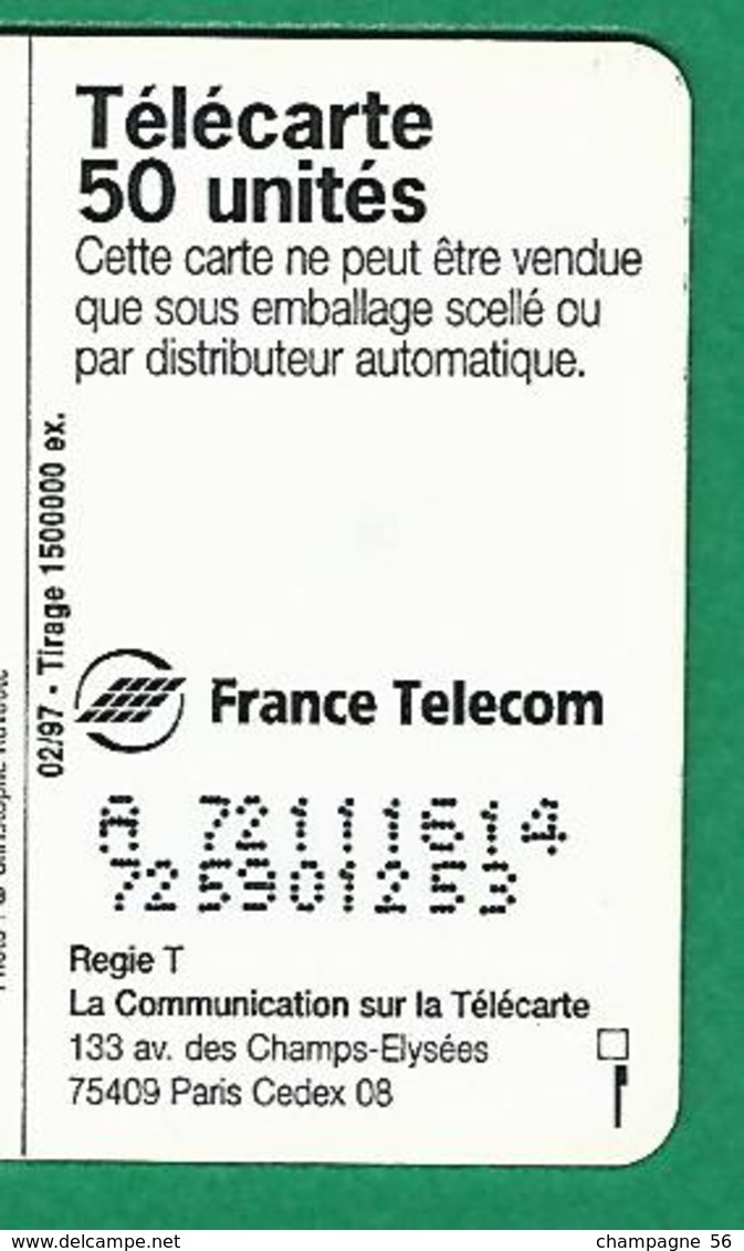 VARIÉTÉS FRANCE TÉLÉCARTE 02 / 1997 TÉLÉPHONE JACQUESSON 50 UNITEE PUCE 503  CHIFFRES DÉFORMER - Variëteiten
