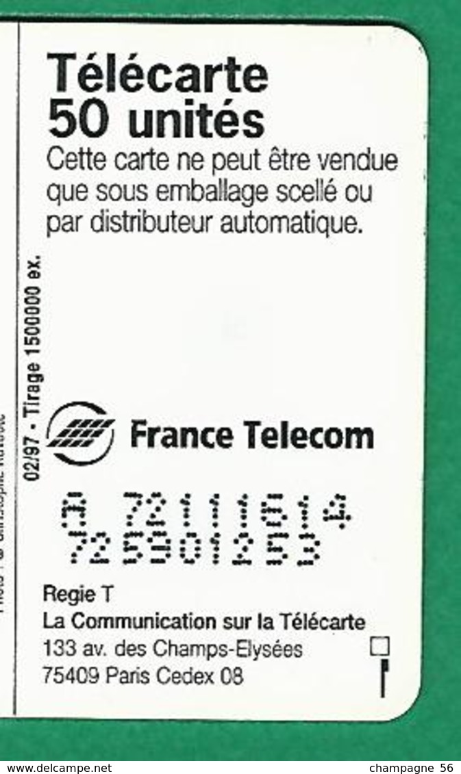 VARIÉTÉS FRANCE TÉLÉCARTE 02 / 1997 TÉLÉPHONE JACQUESSON 50 UNITEE PUCE 503  CHIFFRES DÉFORMER - Fehldrucke