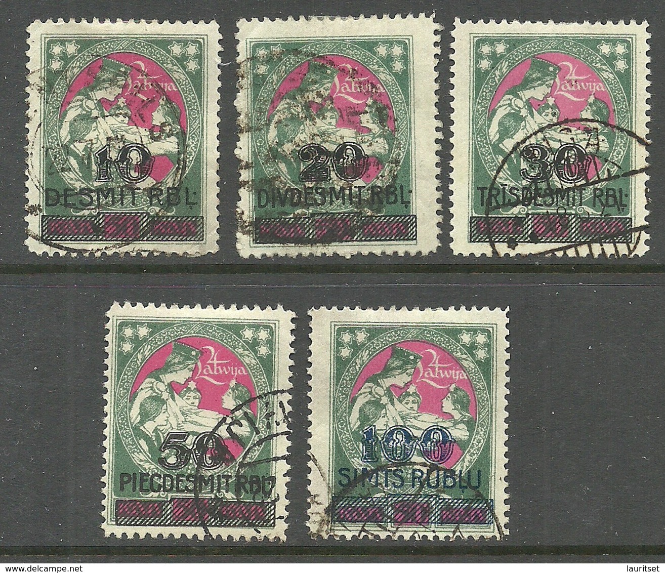 LETTLAND Latvia 1921 Michel 70 - 74 O - Lettland