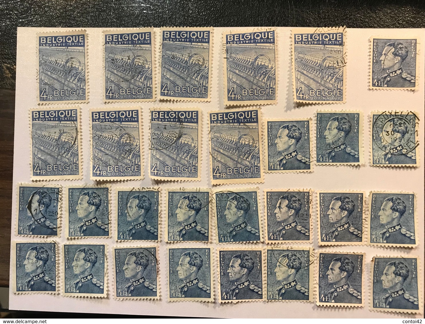 BELGIQUE BELGIE TIMBRES POSTES ANCIENS OBLITERES LOT DE 29 TIMBRES INDUSTRIE TEXTILE ROI - Collezioni