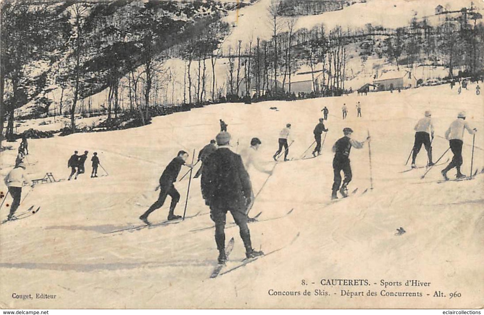 Cauterets          65          Concours De Skis. Départ Des Concurrents        (Décollée Voir Scan) - Cauterets