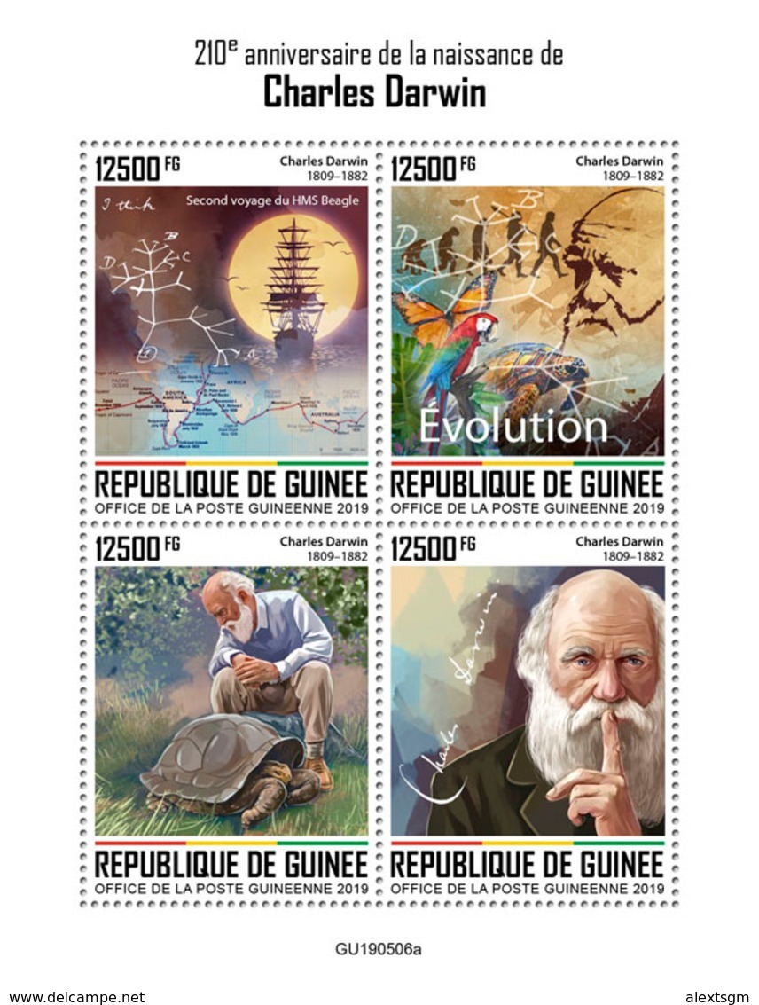 GUINEA 2019 - Darwin, Parrot. Official Issue [GU190506a] - Perroquets & Tropicaux