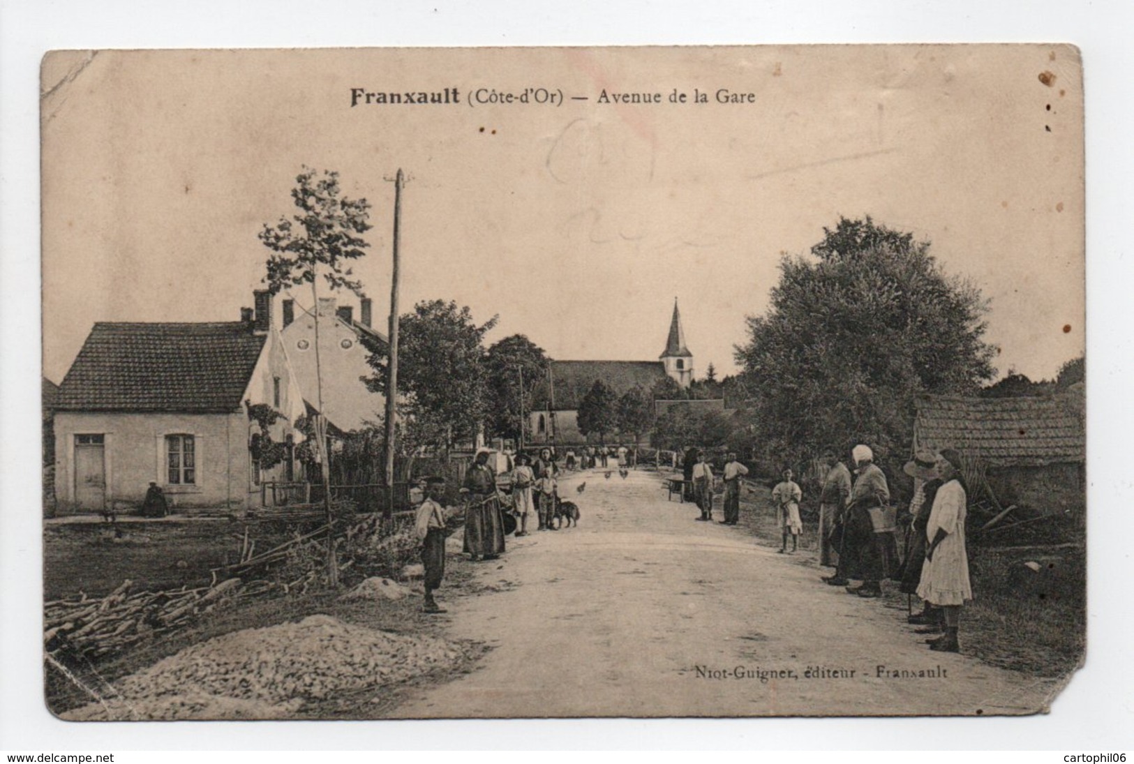 - CPA FRANXAULT (21) - Avenue De La Gare 1916 (belle Animation) - Edition Niot-Guigner - - Autres & Non Classés