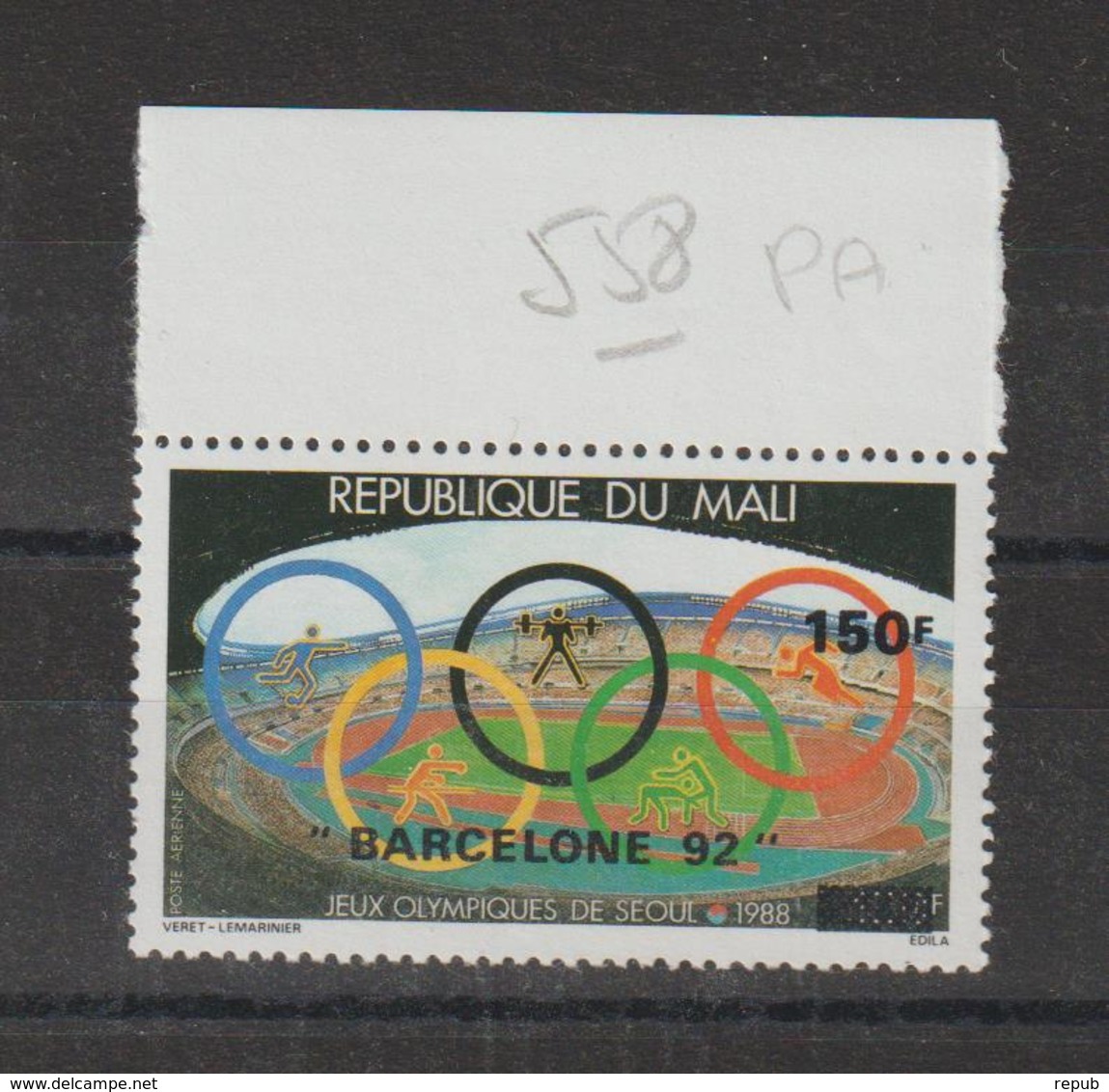 Mali 1992 Série Surchargée PA 558 1 Val ** MNH - Mali (1959-...)