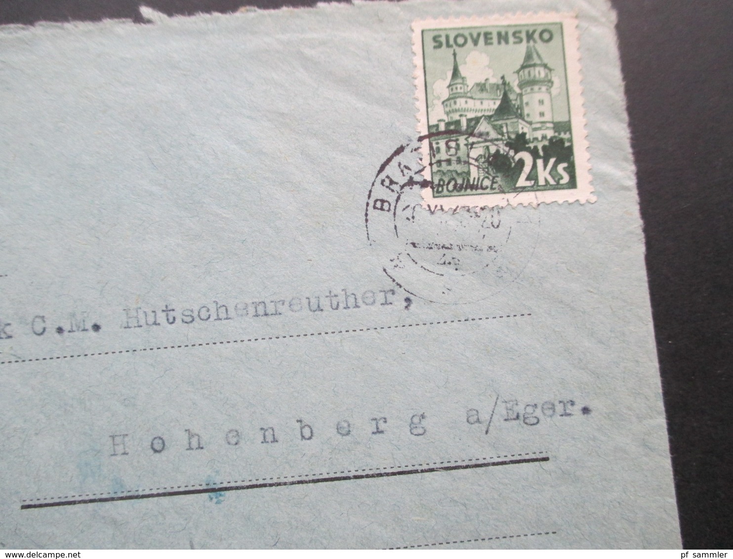 Slowakei 1941 Zensurpost Firmenumschlag An Die Porzellanfabrik Hutschenreuther OKW Zensur / Geöffnet - Lettres & Documents