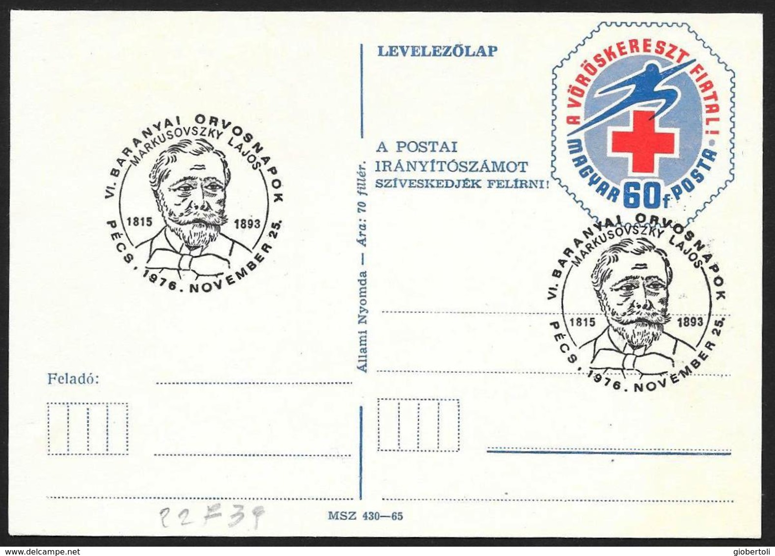 Ungheria/Hungary/Hongrie: Stationery, Lajos Markusovszky - Medicina