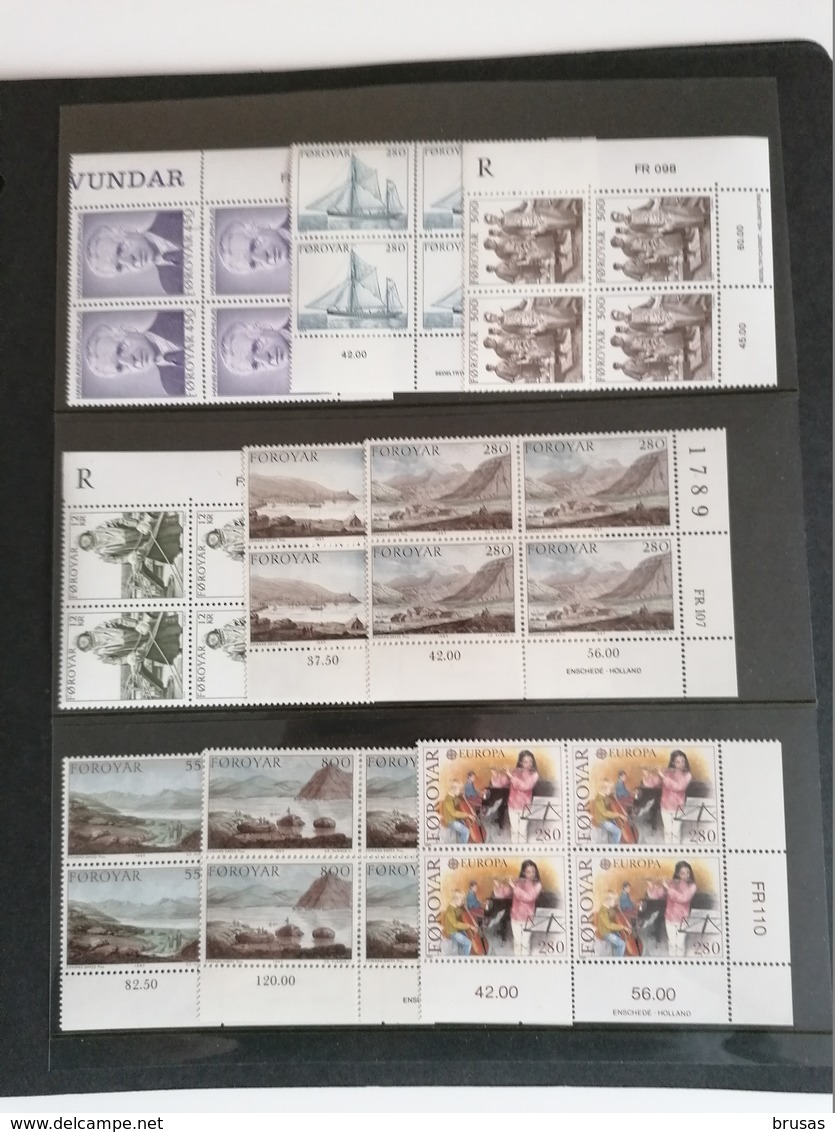 Faroe Islands Collection 1977-1989 Block of 4 MNH ** Catalog Value Above 450€