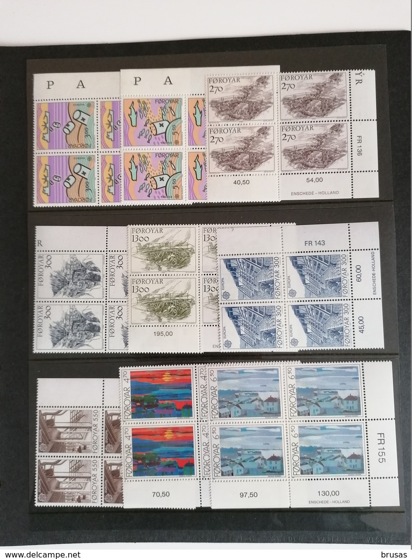 Faroe Islands Collection 1977-1989 Block of 4 MNH ** Catalog Value Above 450€