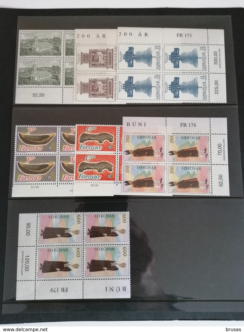 Faroe Islands Collection 1977-1989 Block of 4 MNH ** Catalog Value Above 450€