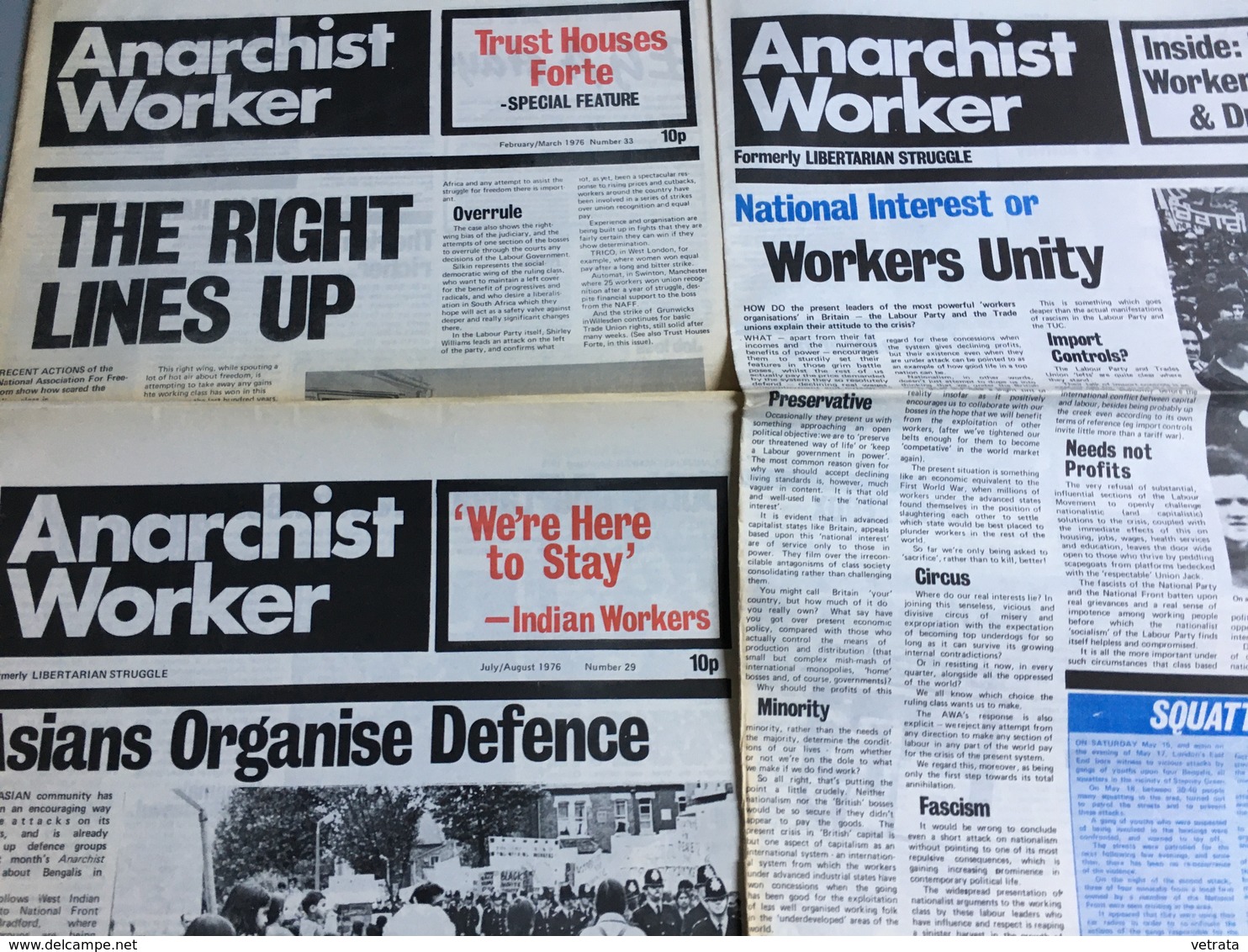 5 Journaux De L' Anarchist Workers Association : Libertarian Struggle (N° 23 & 24 - 1976) & Anarchist Worker (28/29 & 33 - Autres & Non Classés