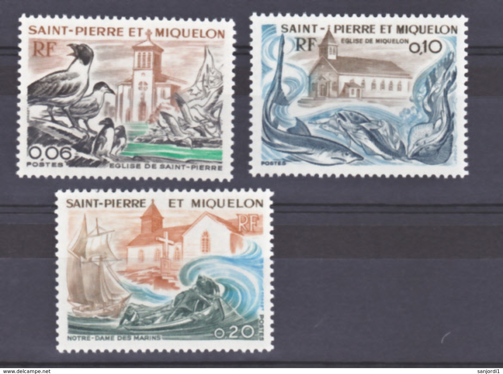 Saint Pierre Et Miquelon  438 440 églises  Neuf ** MNH Sin Charmela Cote 15 - Nuovi