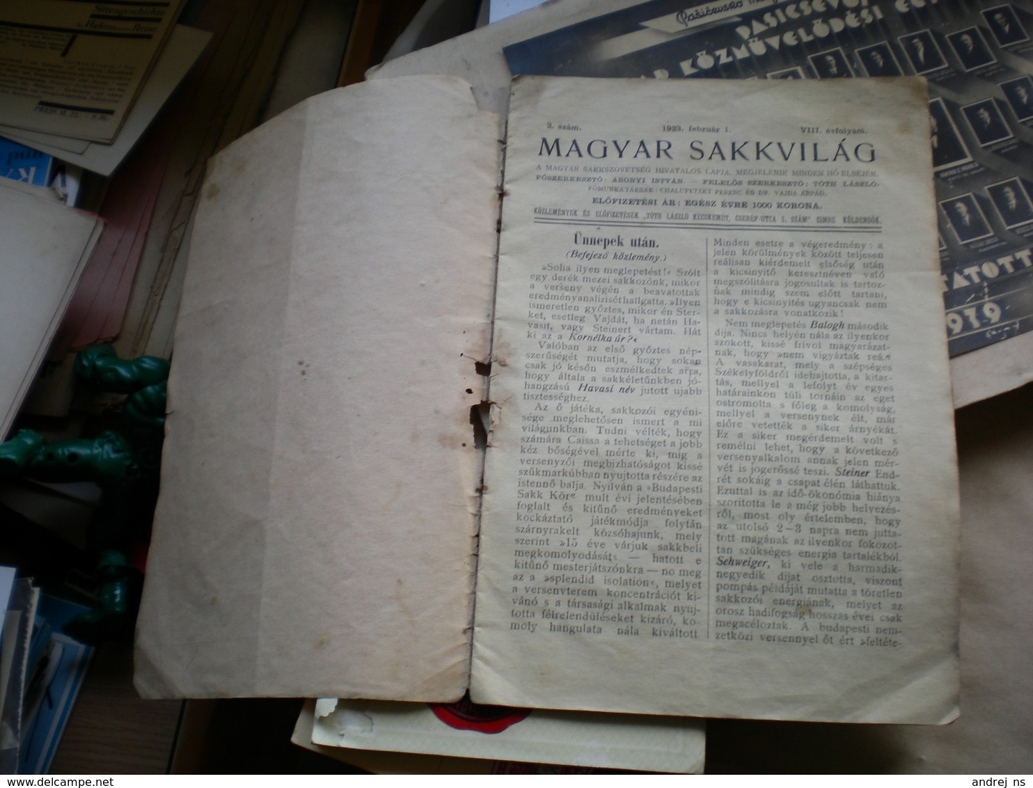 Chess Magyar Sakvilag 1923 - Deportes