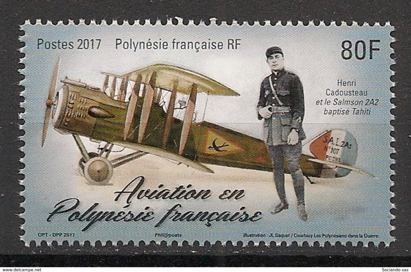 Polynésie - 2017 - N°Yv. 1147 - Aviation / Aviateur / Pilot - Neuf Luxe ** / MNH / Postfrisch - Unused Stamps