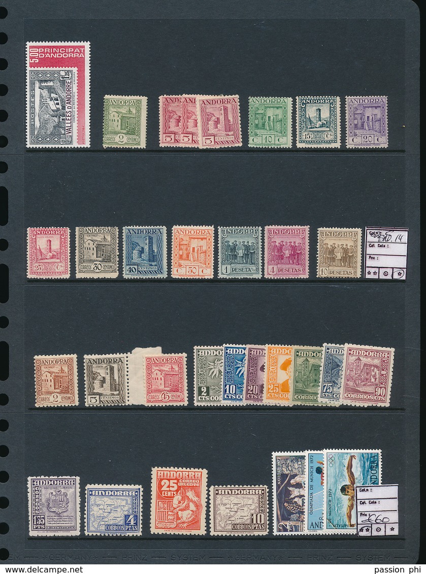 SPANICH ANDORRA SELECTION LH OR MNH - Neufs