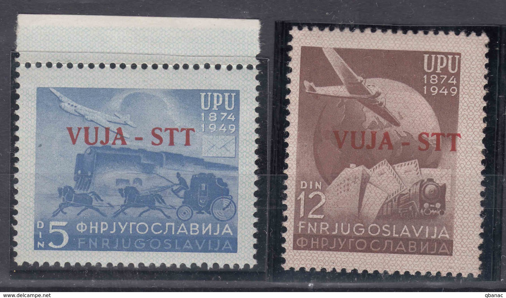 Italy Yugoslavia Trieste Zone B, UPU 1949 Mi#22-23, Sassone#17-18 Mint Never Hinged - Nuevos