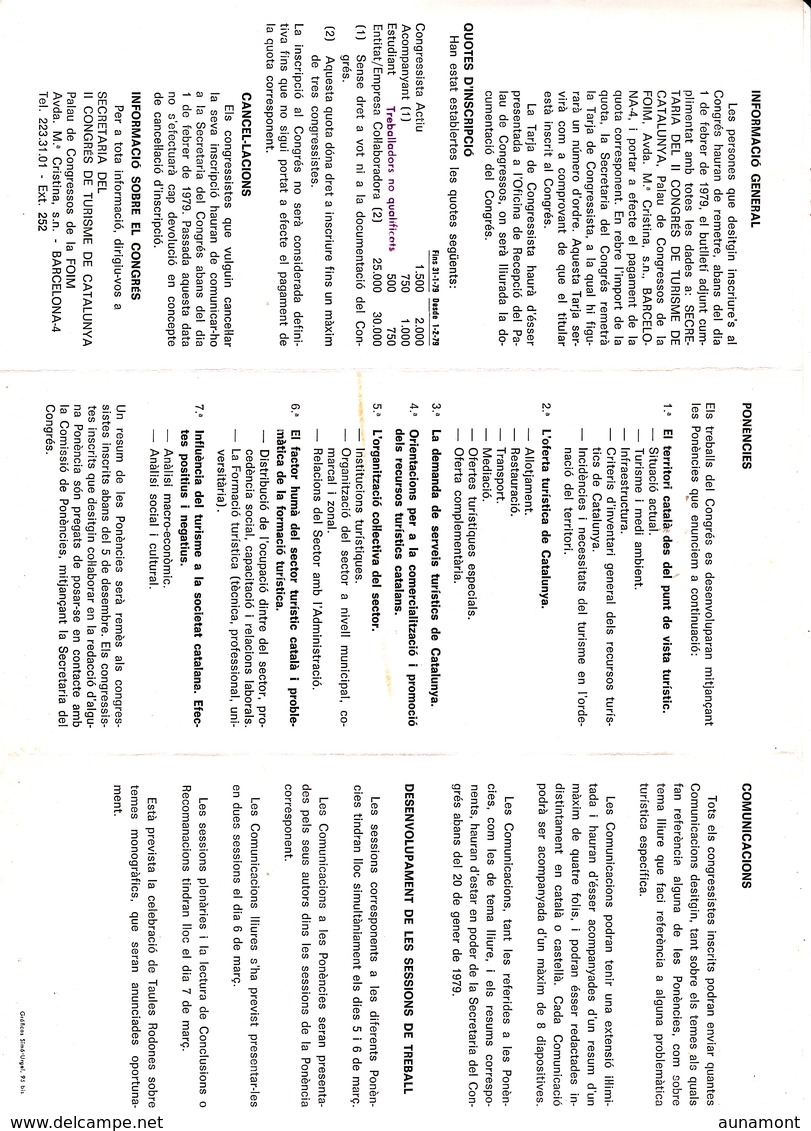 II Congres De Turisme De Catalunya--1979-Barcelona - Programs