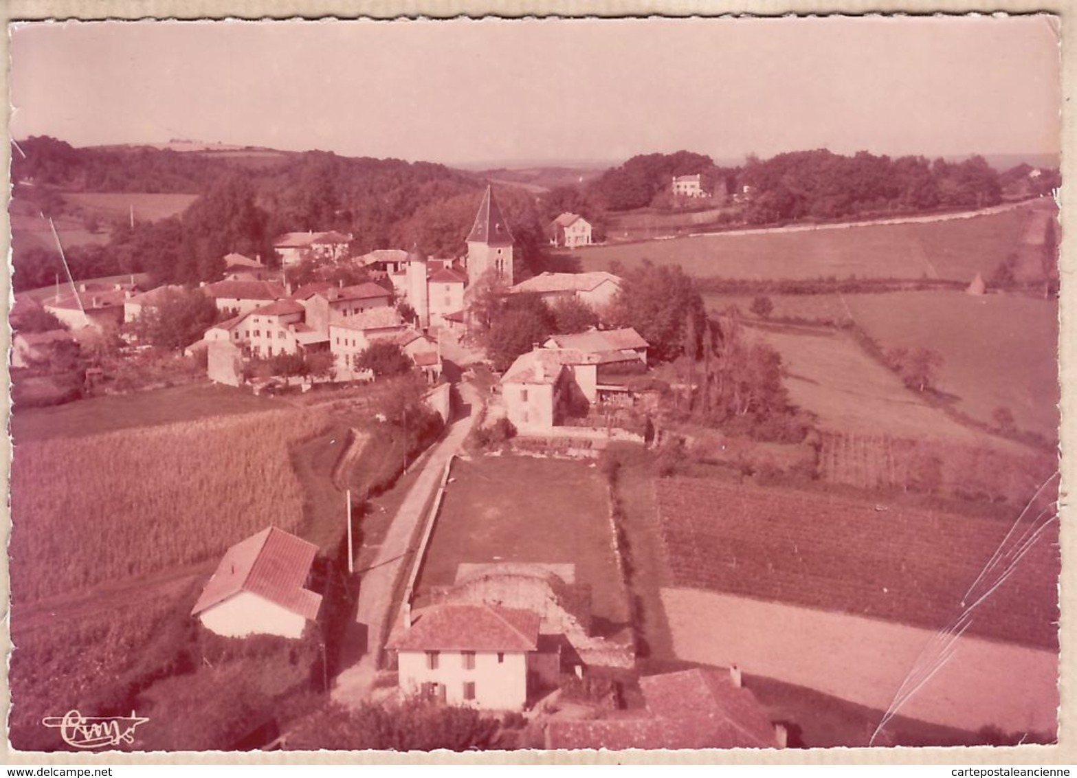 B64052 Peu Commun BARDOS Pyrénées Atlantiques Vue Générale Village Bromure Couleur 1960s COMBIER 3.C - Autres & Non Classés