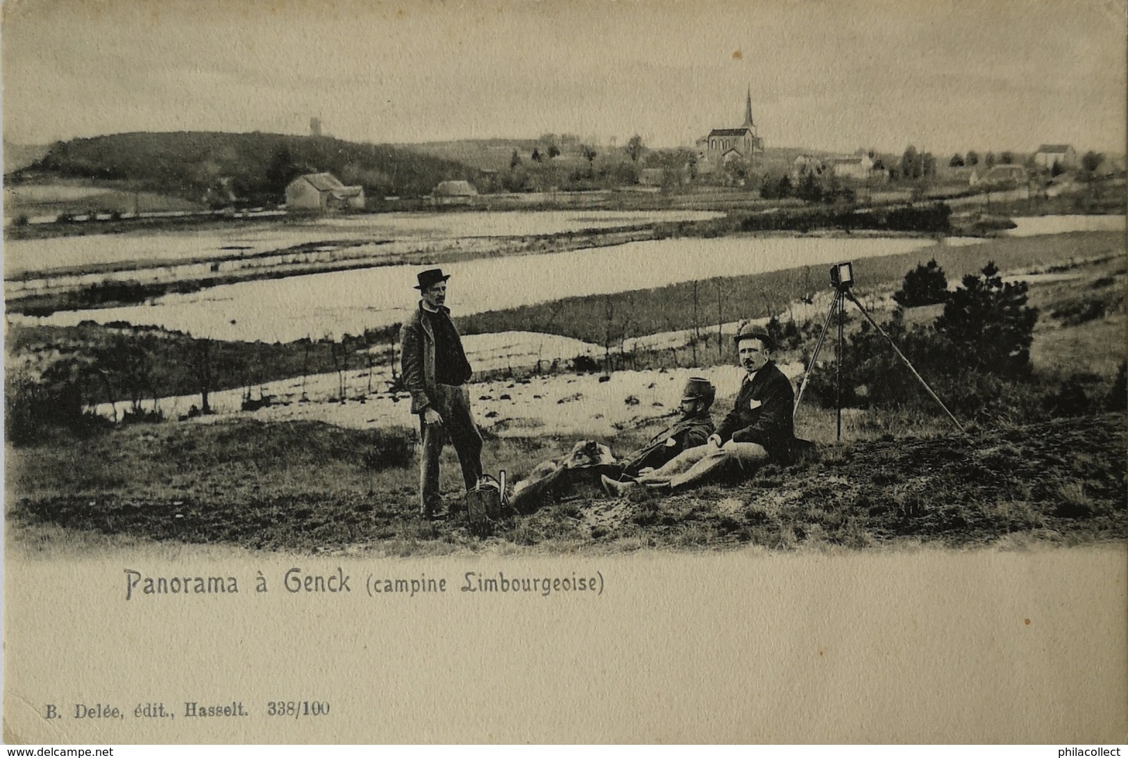 Genk // Panorama A Genck (Campine Limbourgeoise) (fotograaf - Landmeter?) Ca 1899 Ed. B. Delee Rare - Zeldzaam - Genk