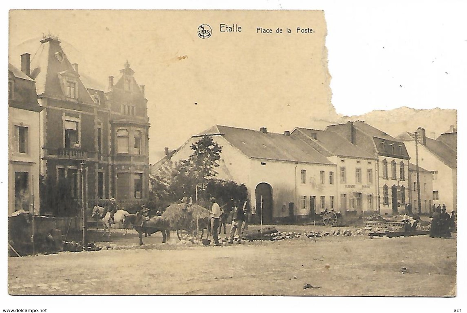 CPA ANIMEE ETALLE, ANIMATION PLACE DE LA POSTE, PROVINCE DE LUXEMBOURG, BELGIQUE - Etalle