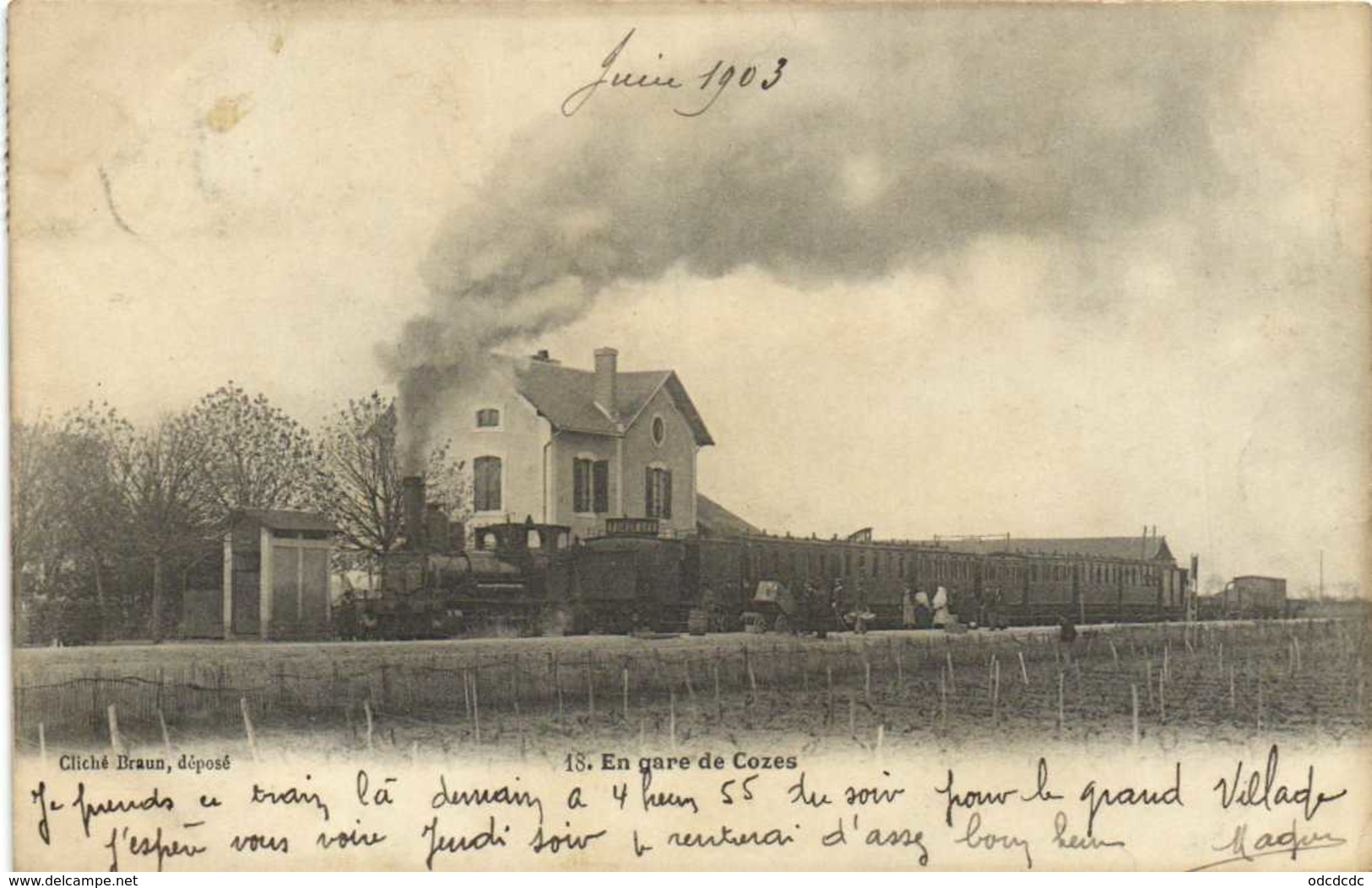 En Gare De Cozes Train Locomotive à Vapeur Gros Plan RV - Sonstige & Ohne Zuordnung