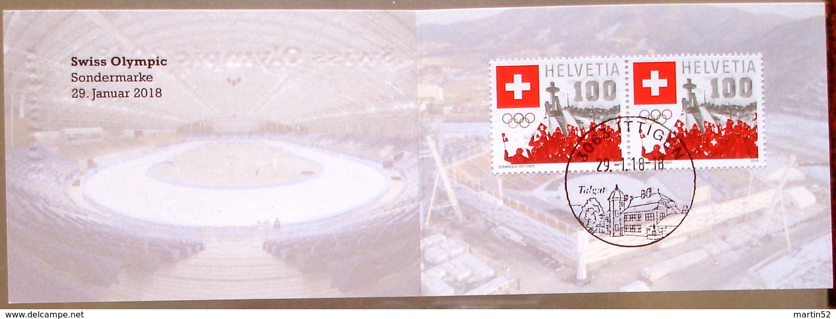 Schweiz Suisse Helvetia 2018: SWISS OLYMPIC Heftchen - Carnet - Booklet Mit O ITTIGEN 29.I.18 Talgut - Winter 2018: Pyeongchang