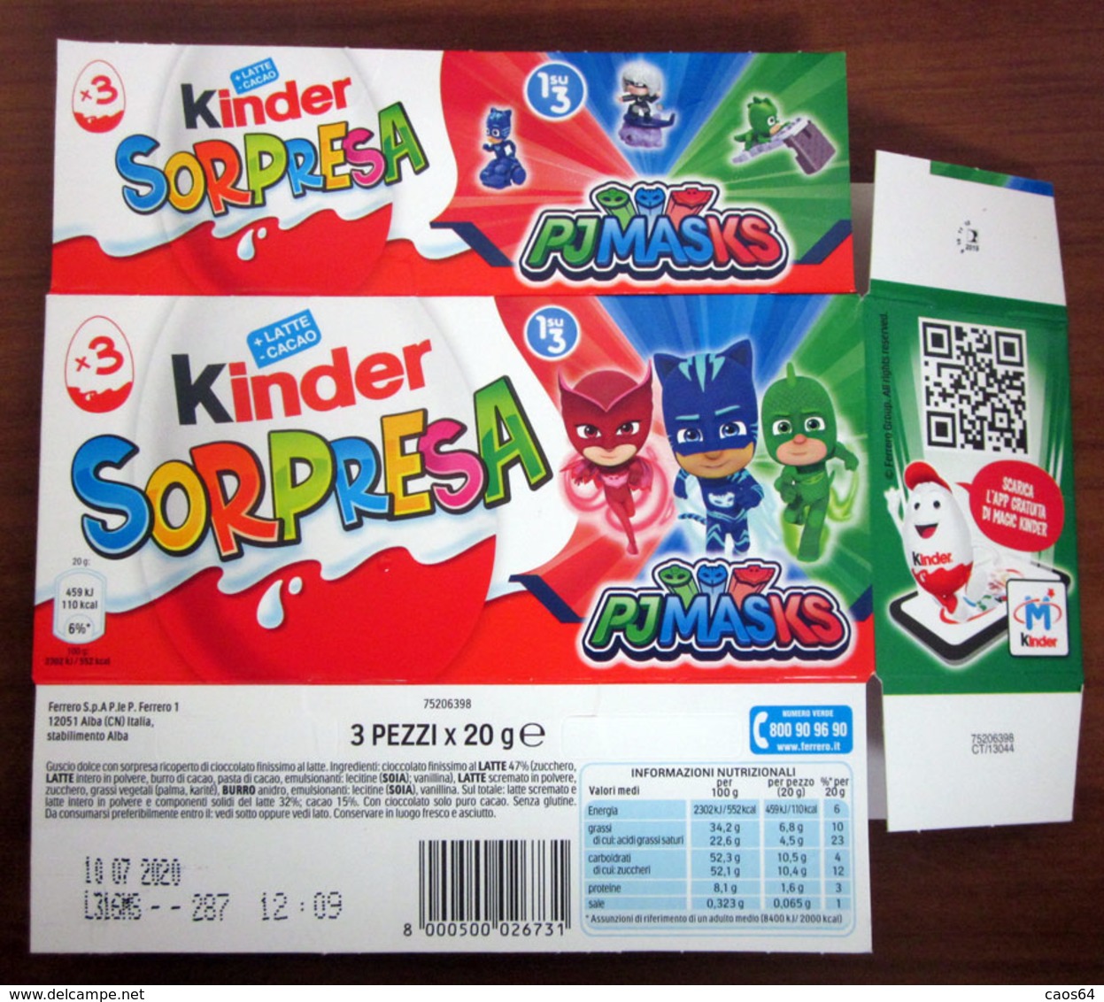 PJ MASKS KINDER SORPRESA  ITALY SCATOLA BOX - Andere & Zonder Classificatie