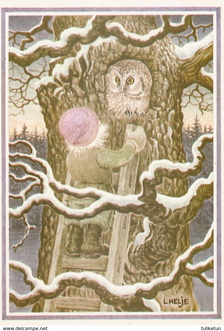 Elf - Brownie - Gnome Meeting An Owl - Lennart Helje - VERY RARE - Other & Unclassified