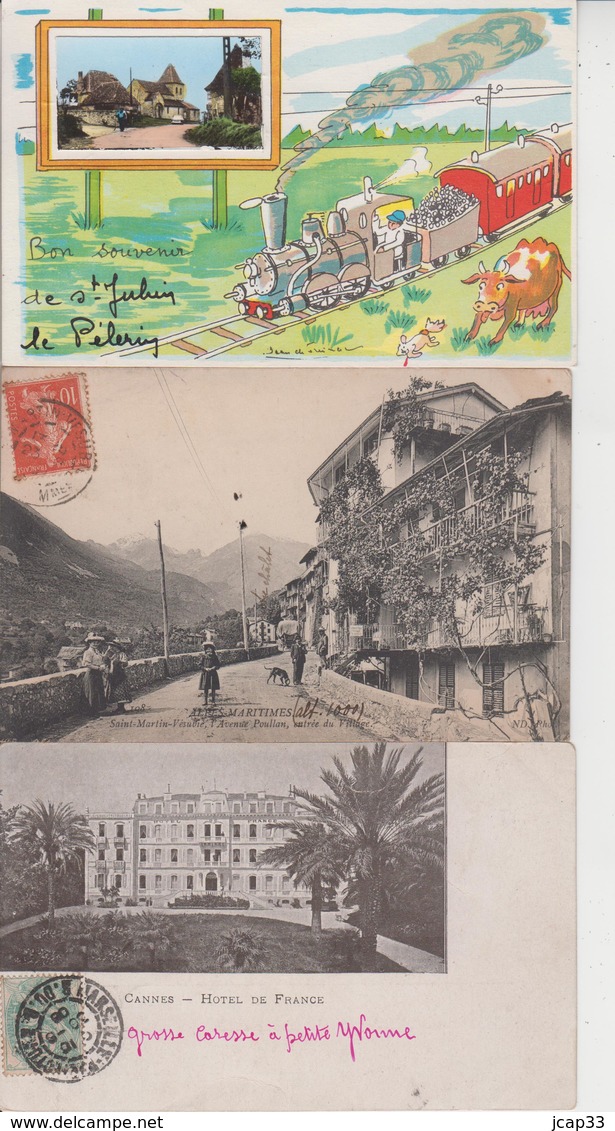 LOT DE 100 CPA MAJ DROUILLES (FRANCE)   - Pas De Paris, Lourdes, ...  -  Qqes Ex En Scans  - - 100 - 499 Cartes