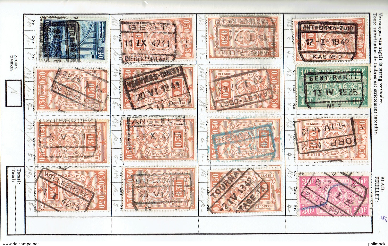 2 carnets d'échanges timbres CF avec belles oblitérations - envoi non normalisé gratuit en Belgique