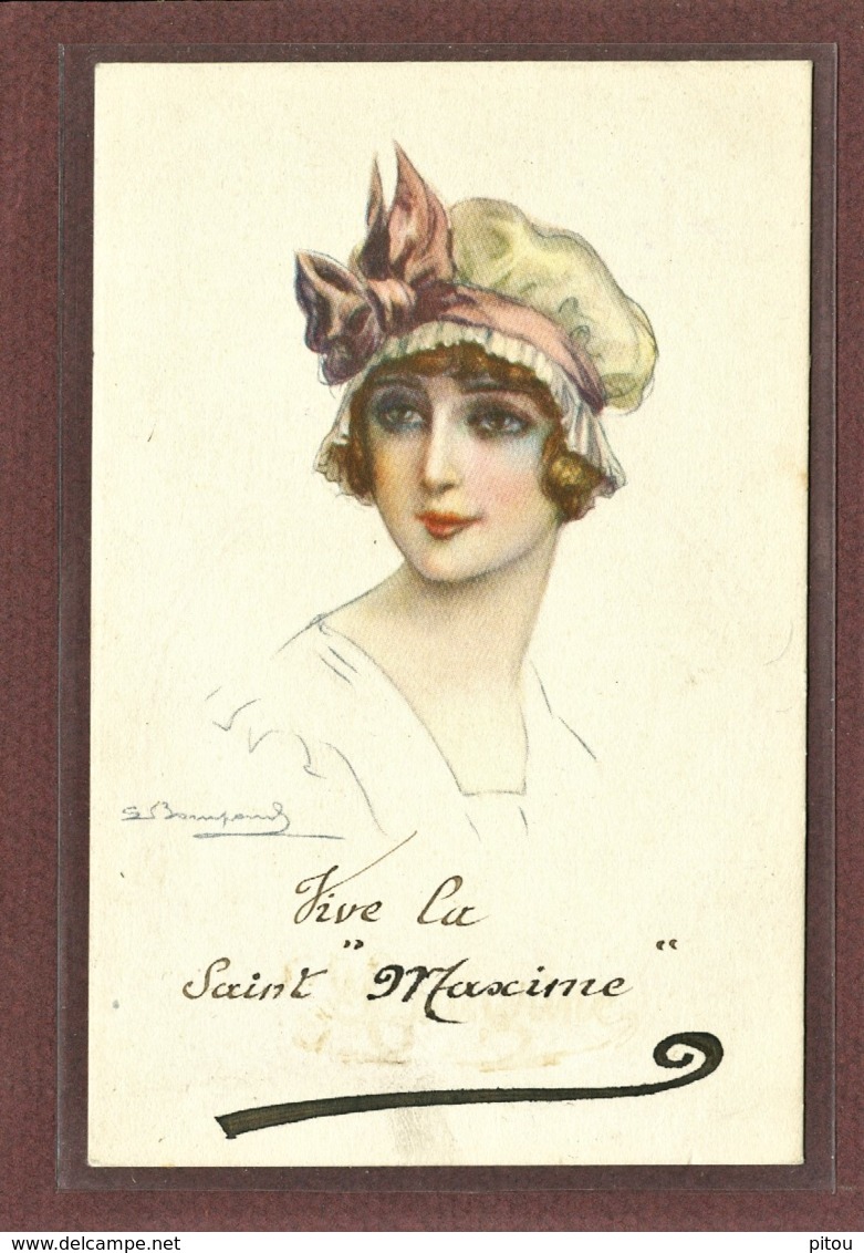 ILLUSTRATEUR - BOMPARD - VIVE LA SAINT MAXIME - BUSTE DE JEUNE FEMME - Bompard, S.