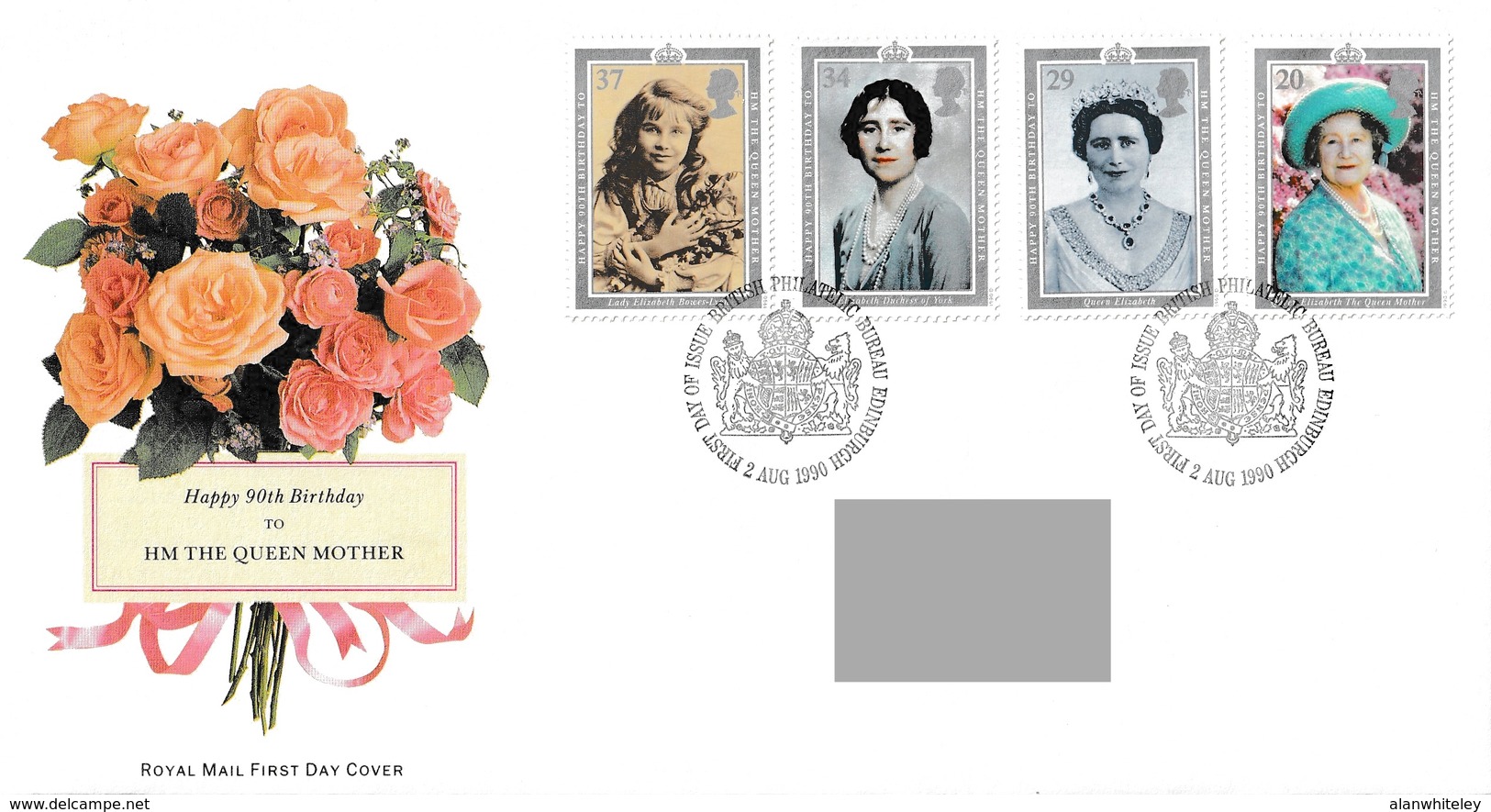 GREAT BRITAIN 1990 Queen Elizabeth The Queen Mother: First Day Cover CANCELLED - 1981-1990 Dezimalausgaben