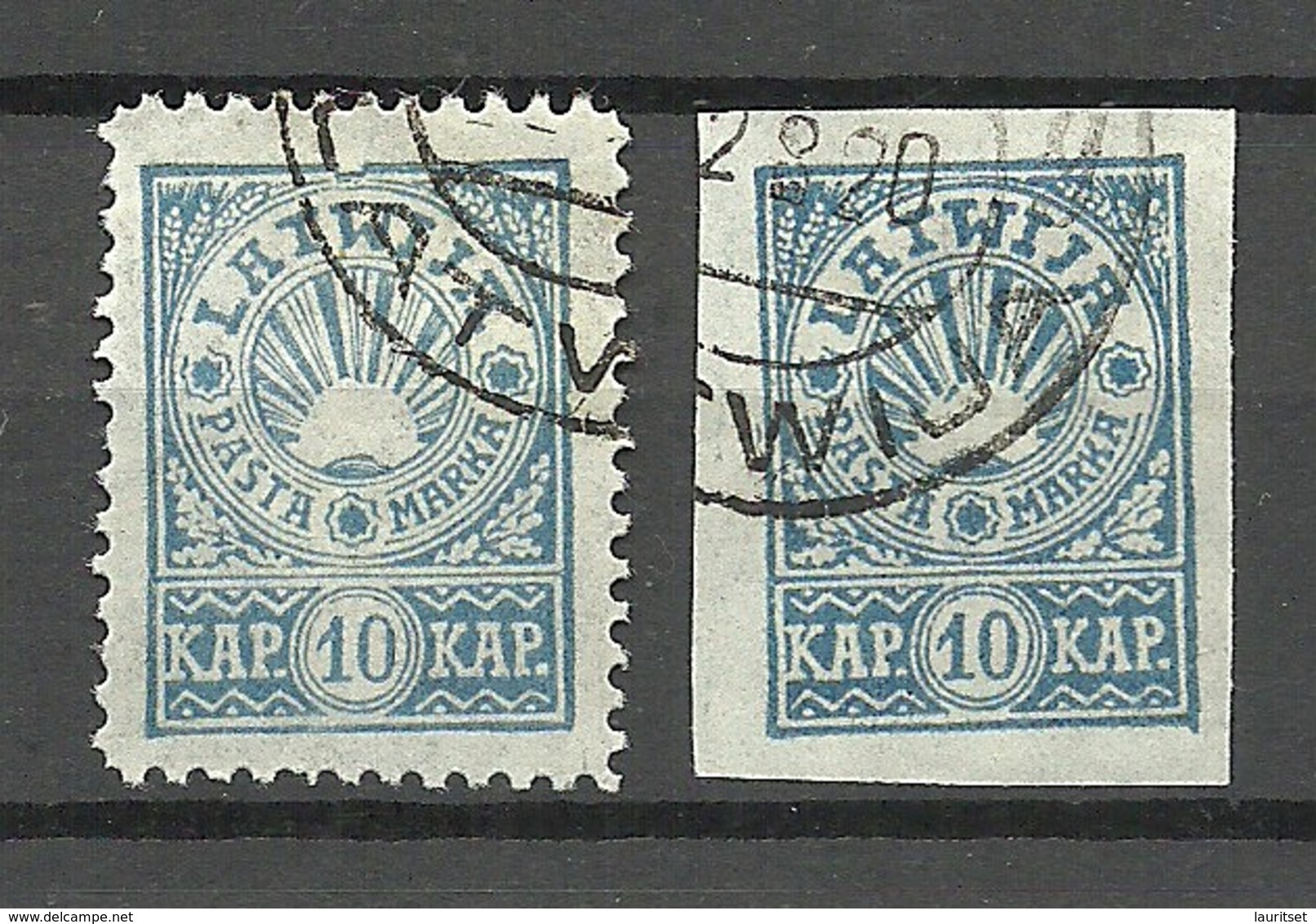 LETTLAND Latvia 1919 Michel 24 A + B O - Lettonia