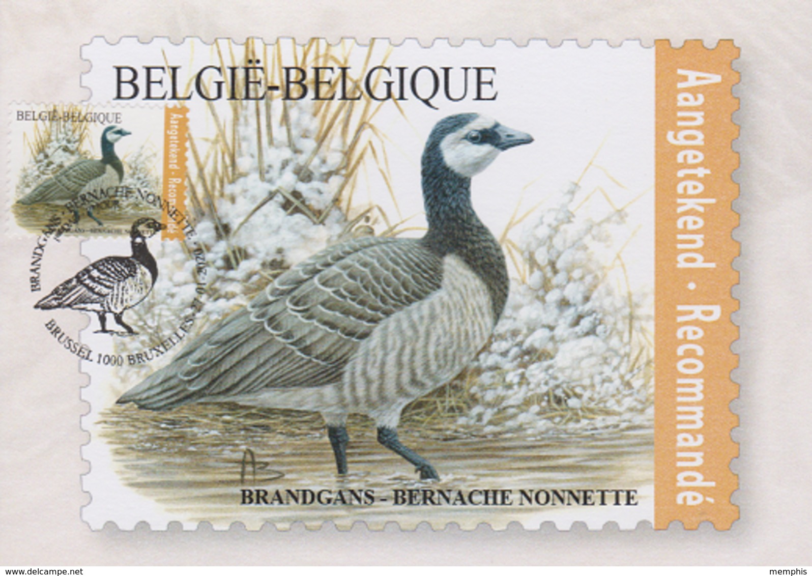 Maximumkaart Bpost "Brandgans" Met Stempel 1ste Dag Brussel-Bruxelles - 1985-.. Oiseaux (Buzin)