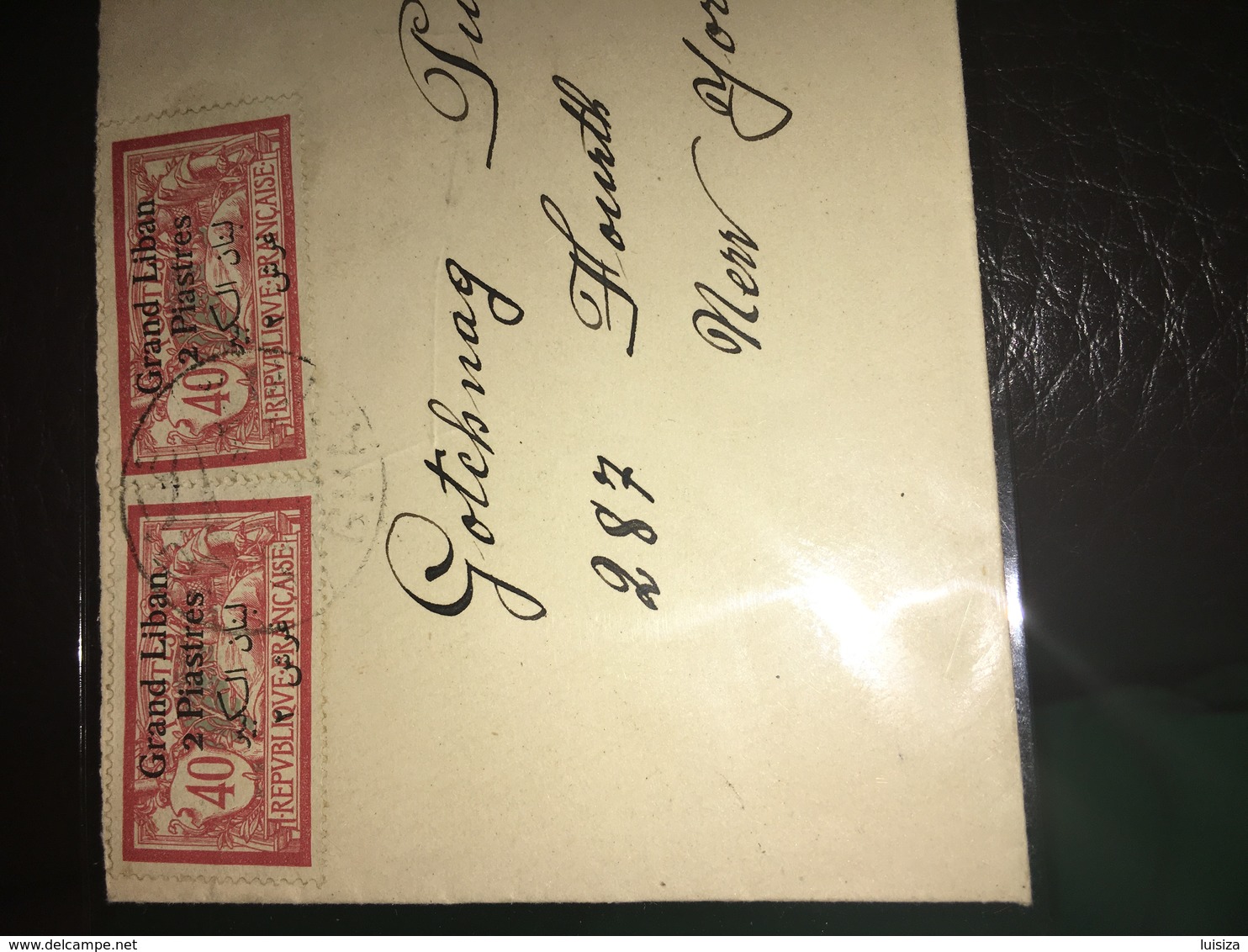 See Photos. Lebanon 1925 Cover Franked 2 Piastres Bilingual Sent To New York. - Líbano