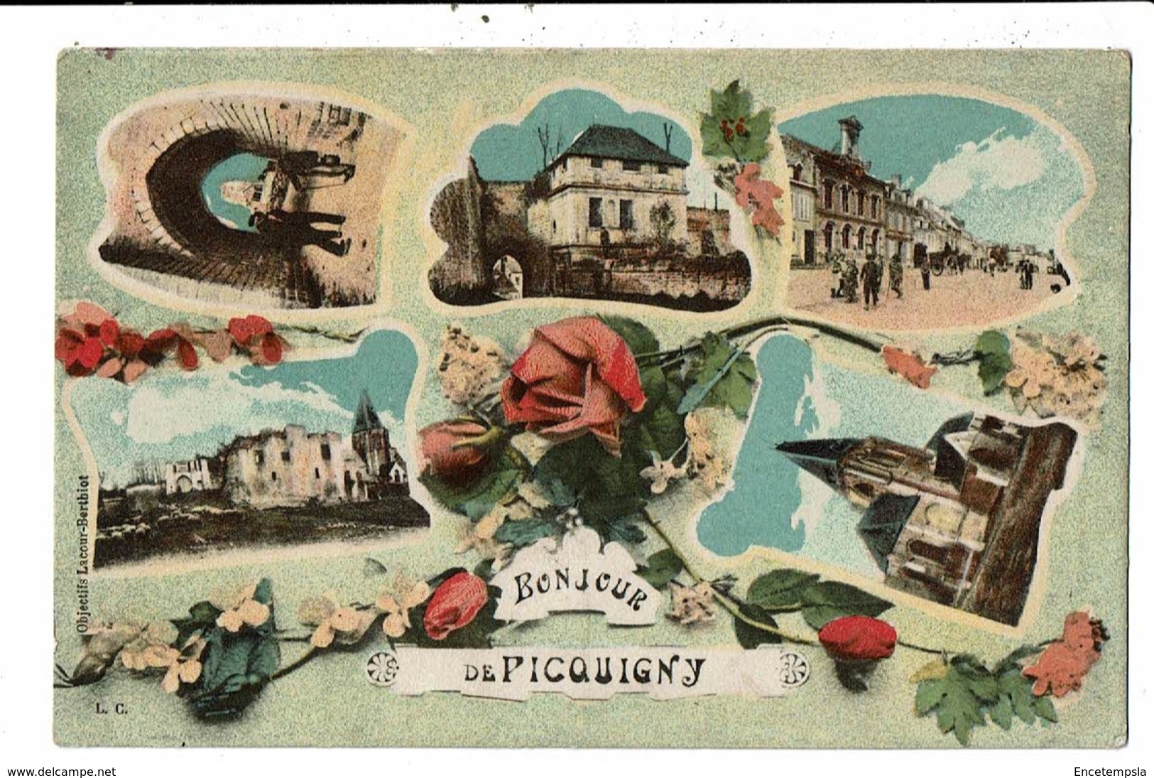CPA Carte Postale-FRANCE-Bonjour De Picquigny Multi Vues-1919 VM12371 - Picquigny