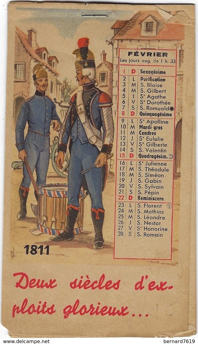 Calendrier   Vers 19159  Theme   Militaire Et Pompier  De Fevrier  A Novembre Inclus Soit 10 Mois - Kleinformat : ...-1900