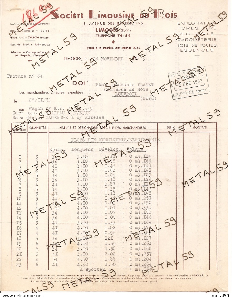 Société Limousine Du Bois, Limoges, 1953 - 1950 - ...