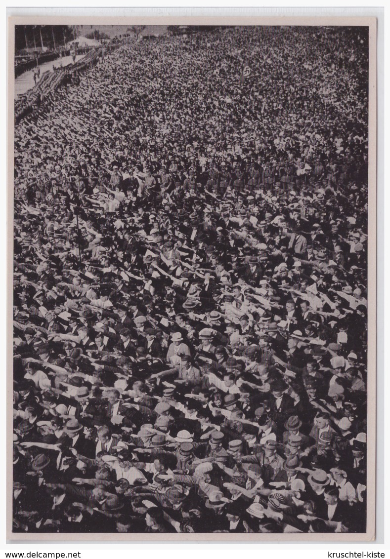 DT- Reich (002281) Propaganda Sammelbild "Adolf Hitler" Bild 28, Saarkundgebung Auf Dem Ehrenbreitstein Im August 1934 - Briefe U. Dokumente