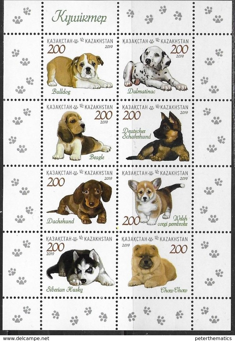 KAZAKHSTAN, 2019, MNH , DOGS, PUPPIES, SHEETLET - Chiens