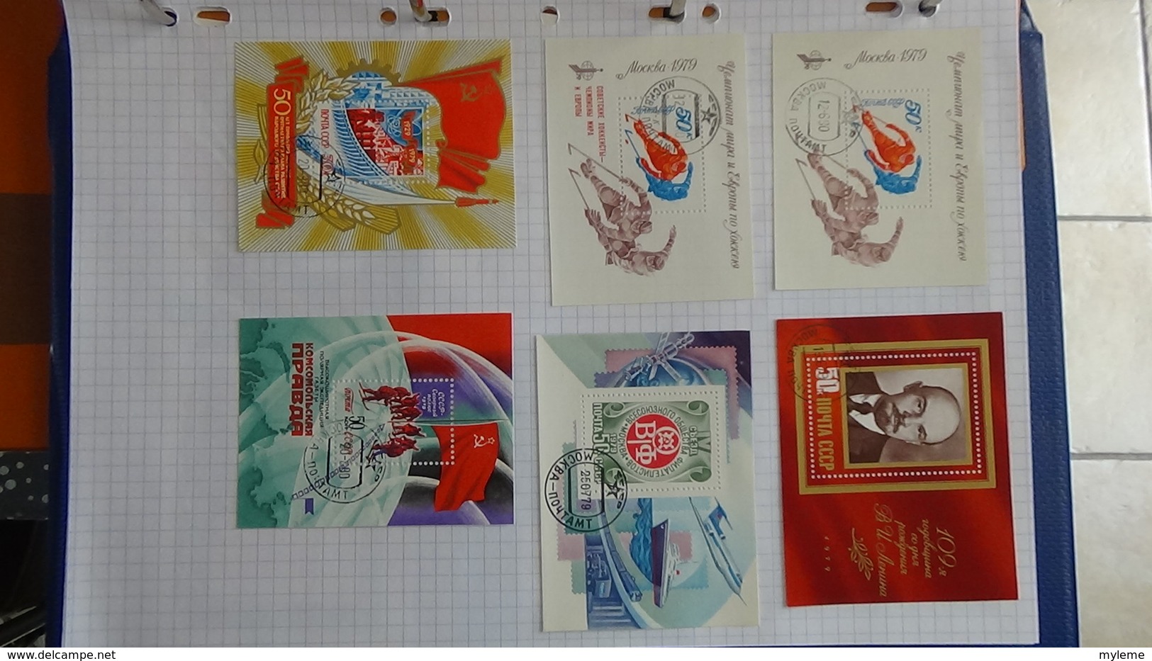 B384 Collection timbres oblitérés et environ 200 blocs d'URSS. A saisir !!!