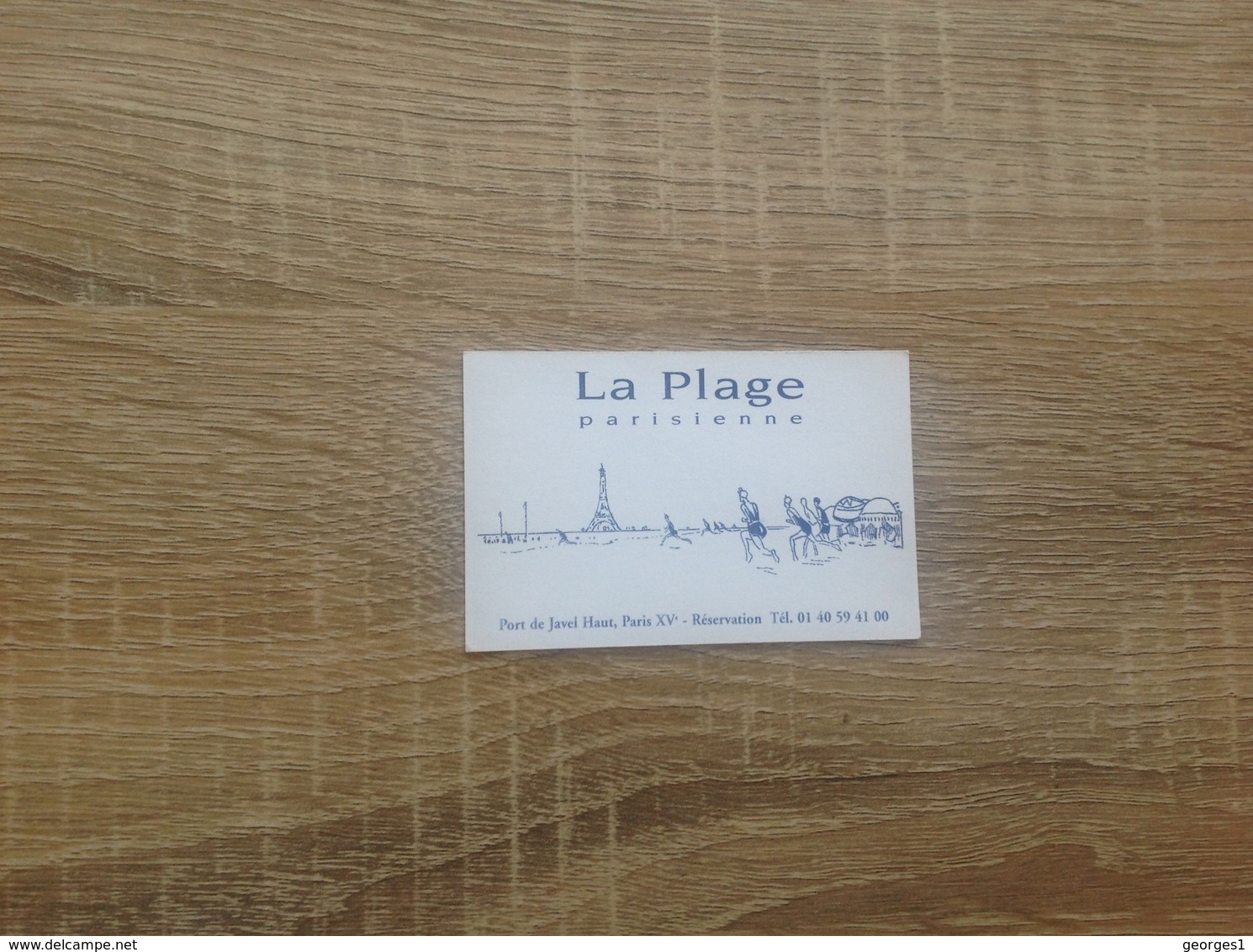 Carte De Visite De Restaurant   La Plage  Parisienne  Paris 15eme - Cartes De Visite