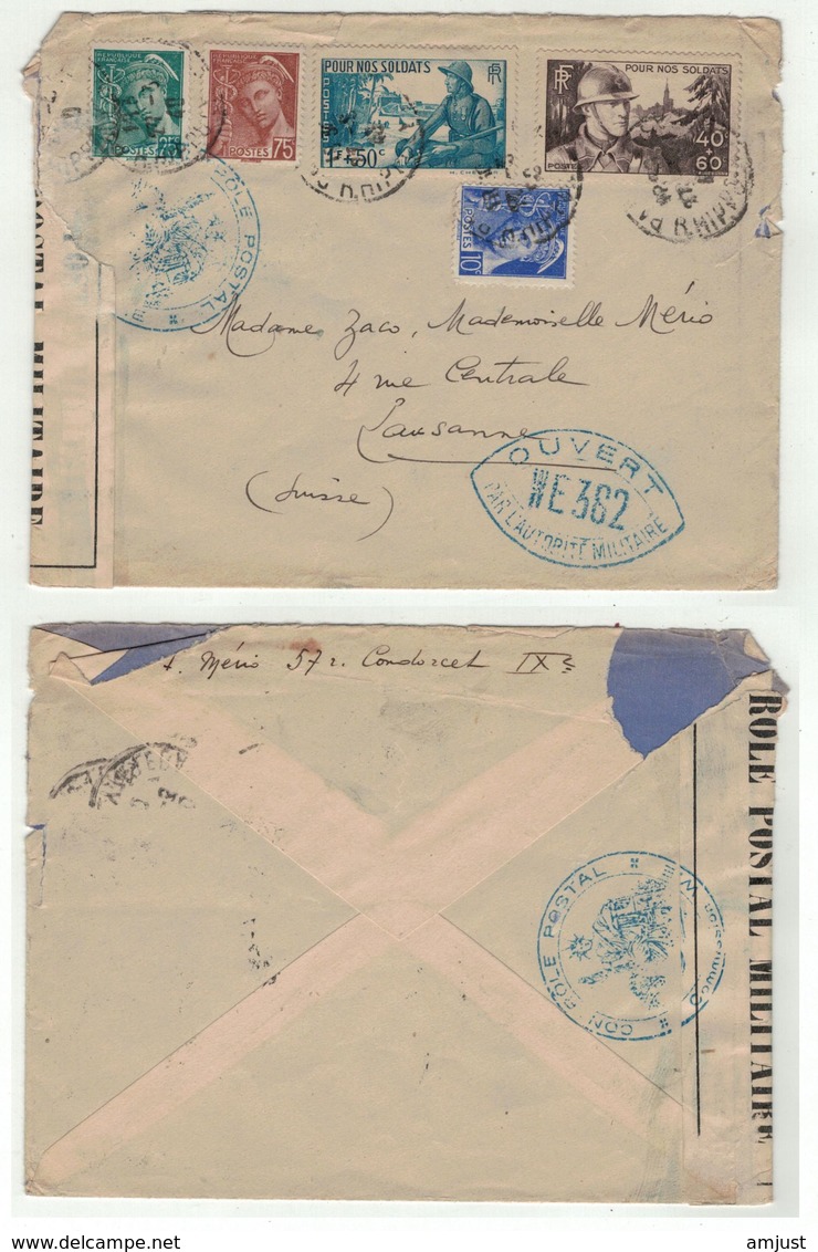 France // 1900-1945 // Lettre Censurée Pour La Suisse - Altri & Non Classificati