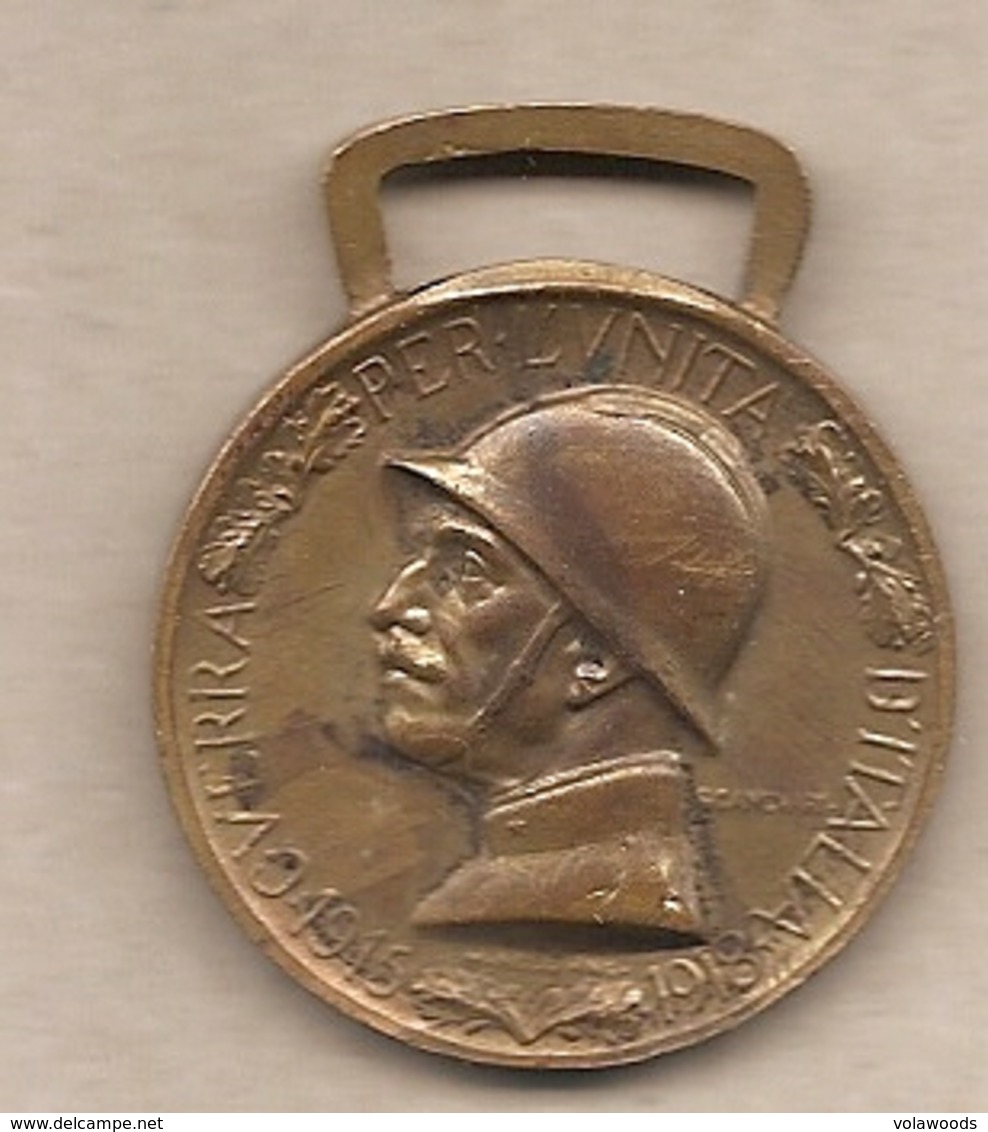 Italia - Medaglia Della Prima Guerra Mondiale 1915-1918 "Coniata Nel Bronzo Nemico" Per L'Unità D'Italia - Altri & Non Classificati