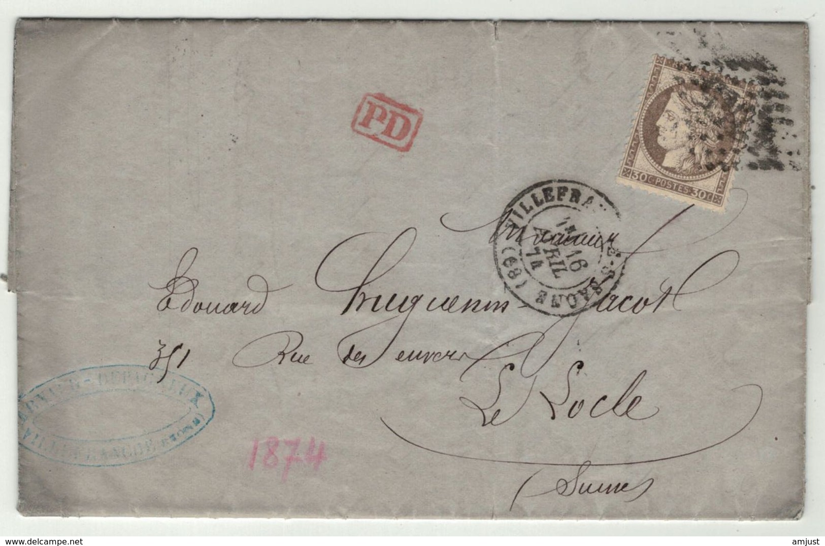 France // 1871-1875 // Lettre Pour La Suisse - 1871-1875 Cérès