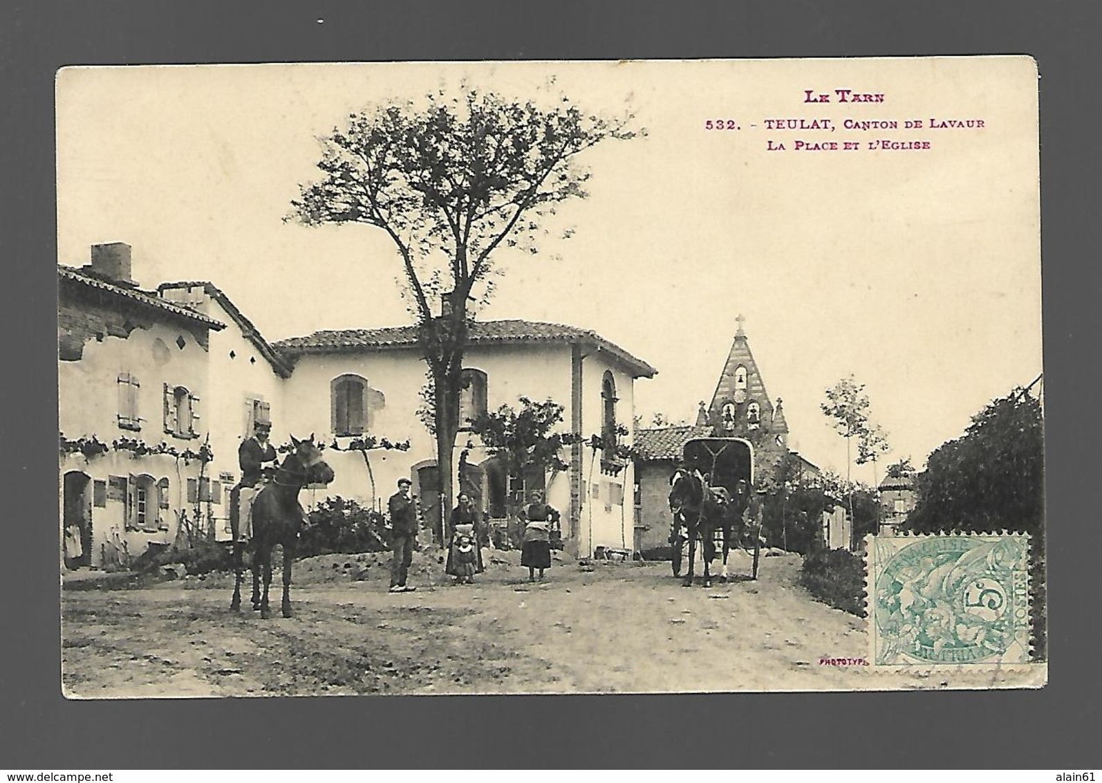 TEULAT Canton LAVAUR  La Place De L'église - Autres & Non Classés