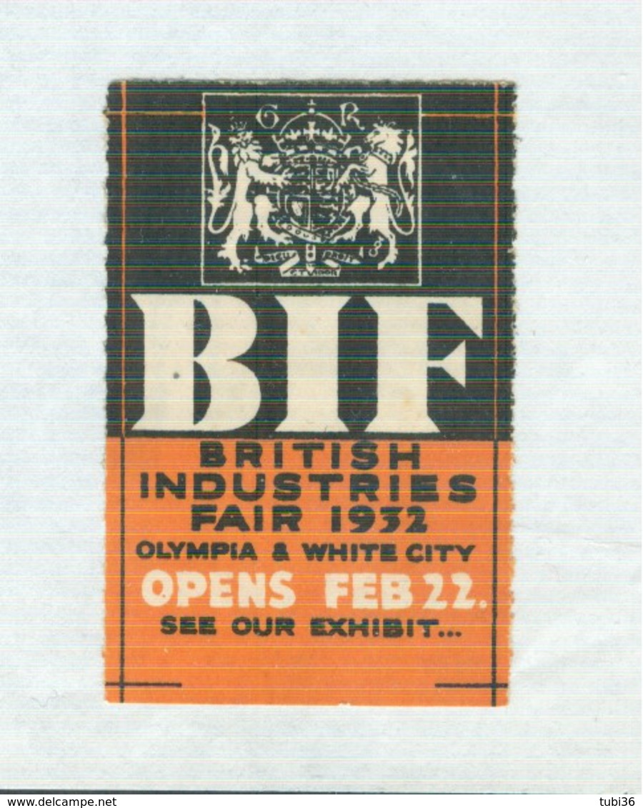 BIF- British Indusries Fair - 1932- ERINNOFILO - Cinderellas