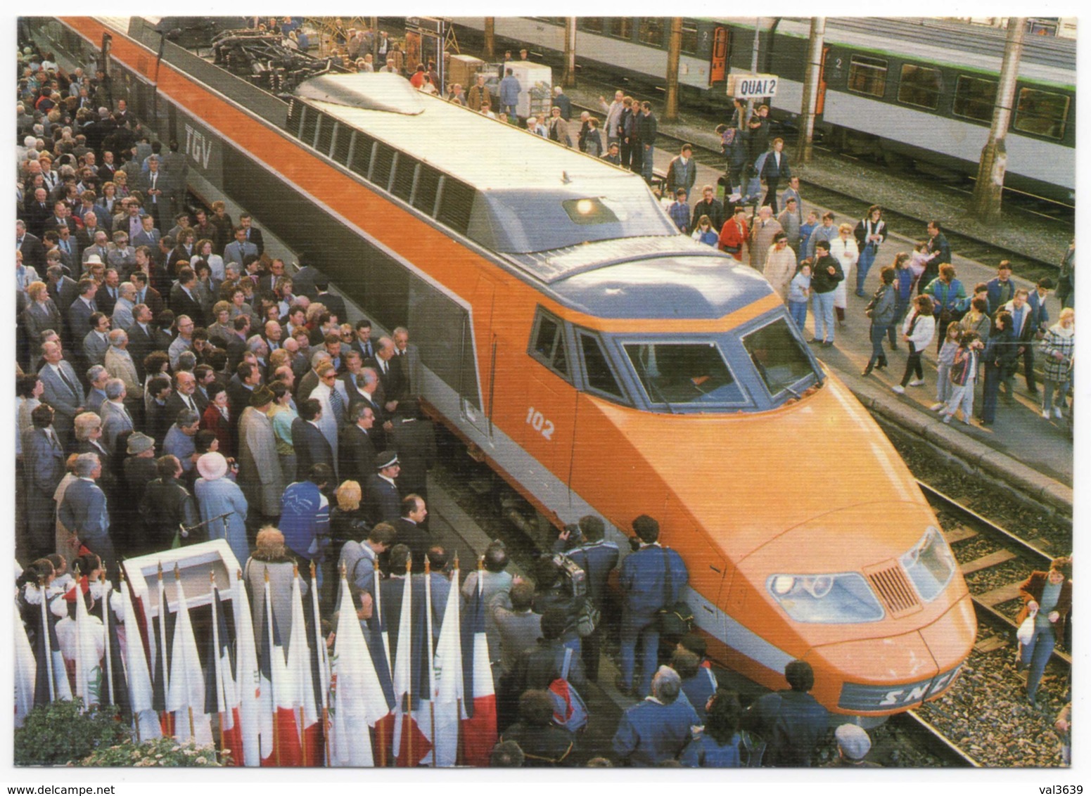 TGV Sud-Est Inauguration Ligne Paris-Nice Le 4 Avril 1987 Gare De Nice En Présence Du Député-Maire Jacques Médecin - Treni