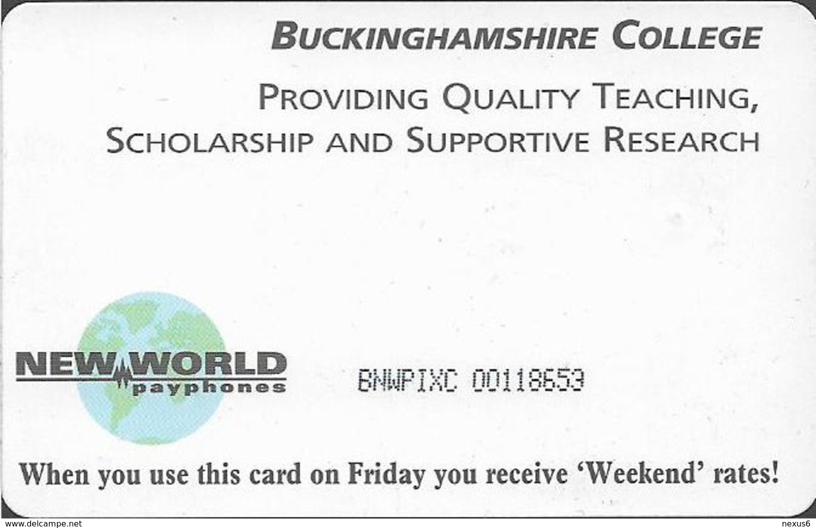 UK - NWP/SmartZ - Buckinghamshire College - NWP011 - 2£, 24.973ex, Used - [ 8] Firmeneigene Ausgaben
